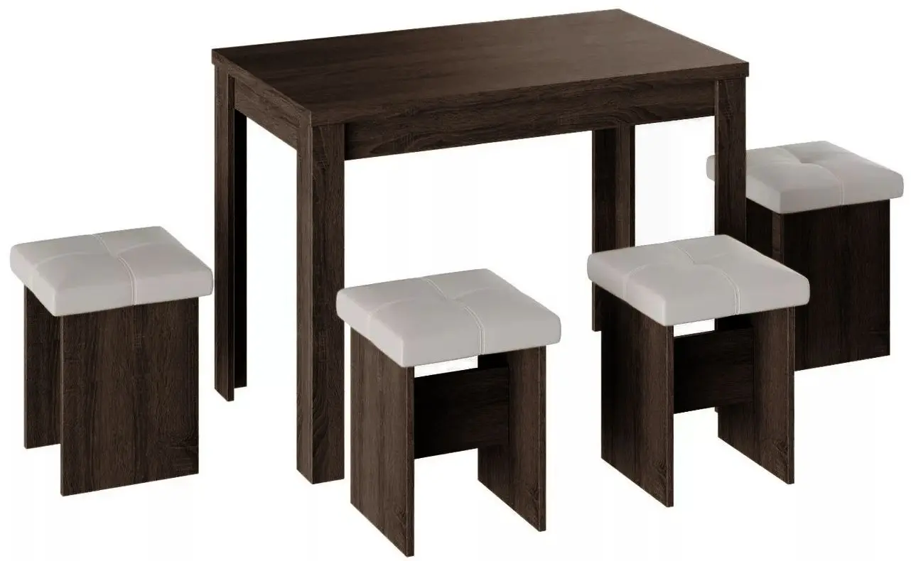 Set masa scaune BonMebel Tip 5 Wenge/White (1+4)