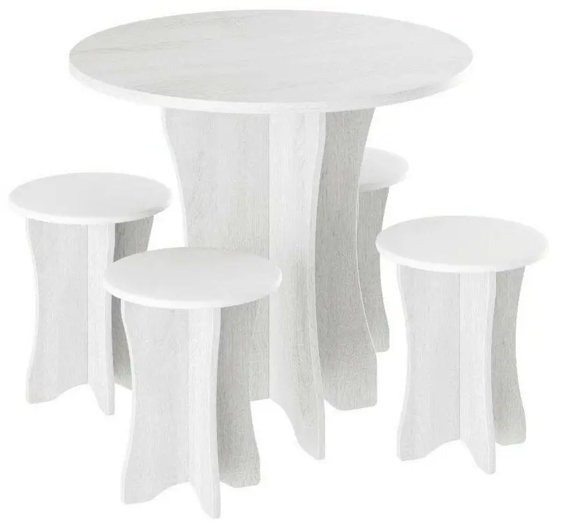 Set masa scaune BonMebel Tip 6 Sonoma White (1+4)