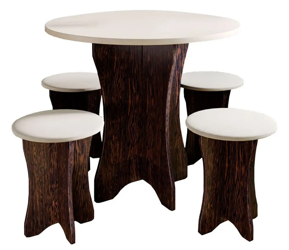 Set masa scaune BonMebel Tip 6 Wenge/Milk Oak/Beige (1+4)