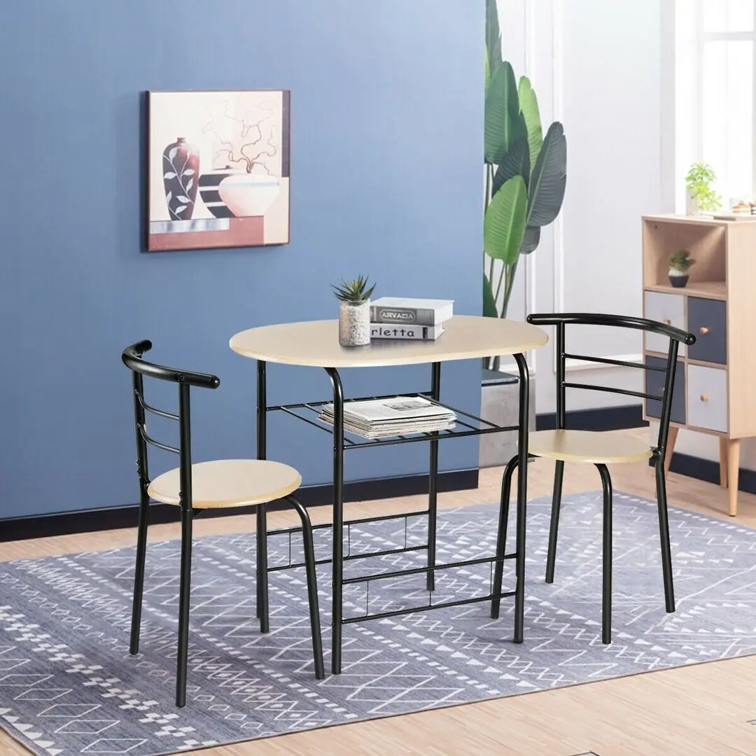 Set de sufragerie Costway HW54057NA Natural/Black (1+2)