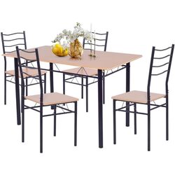 Set masa scaune Costway HW55389BW 1+4 (Wood/Black) Thumb