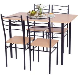 Set masa scaune Costway HW55389BW 1+4 (Wood/Black) Thumb