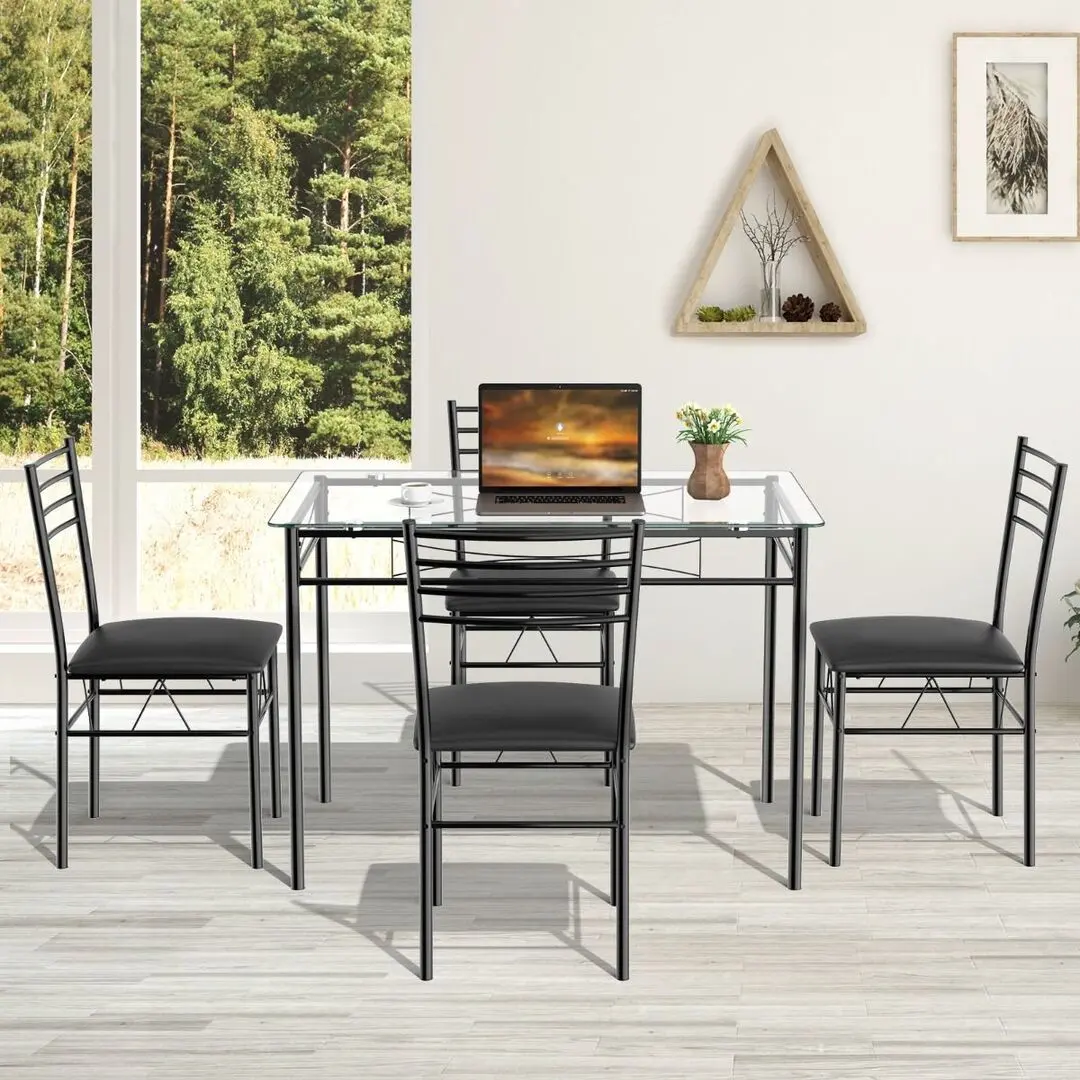 Set masa scaune Costway HW61400 1+4 (Black)