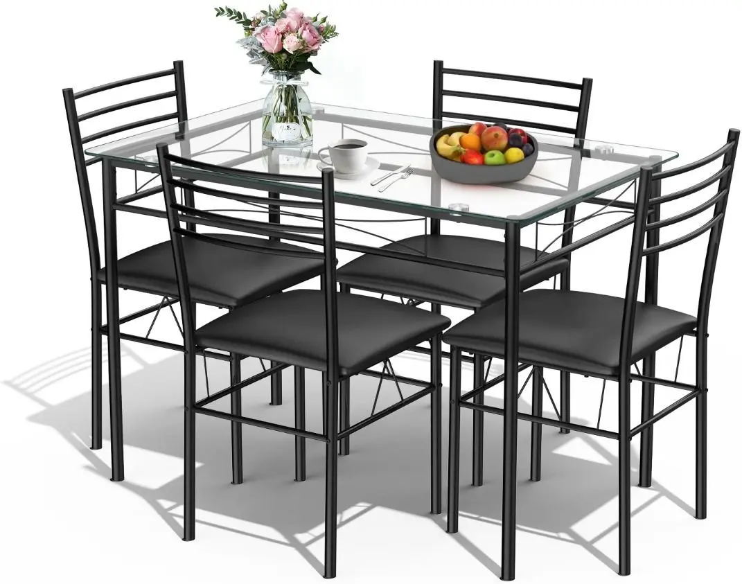 Set masa scaune Costway HW61400 1+4 (Black)