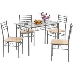 Set masa scaune Costway HW66274 1+4 (Natural/Silver) Thumb