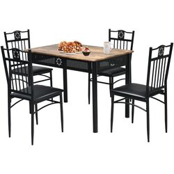 Обеденный набор Costway HW66276BK 1+4 (Natural/Black) Thumb