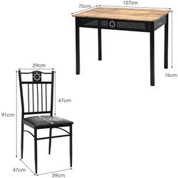 Обеденный набор Costway HW66276BK 1+4 (Natural/Black) Thumb