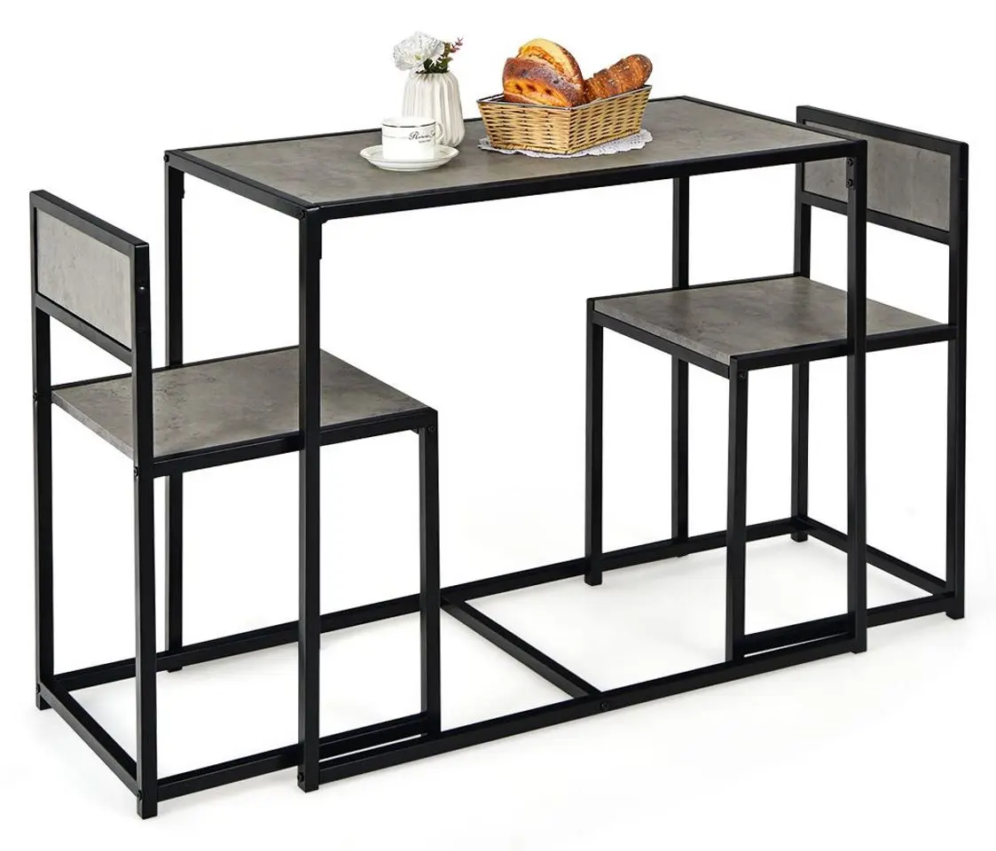 Set masa scaune Costway HW66477GR 1+2 (Grey/Black)