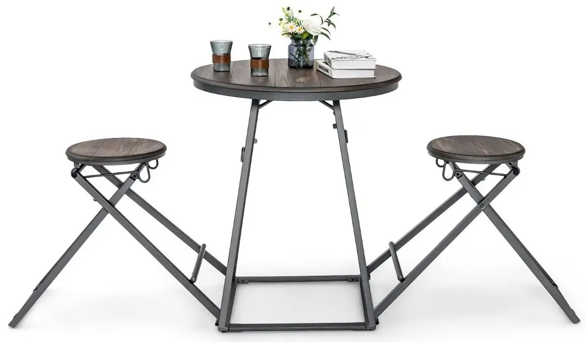 Set masa scaune Costway JV10424GR (Brown/Black)