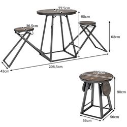 Set masa scaune Costway JV10424GR (Brown/Black) Thumb