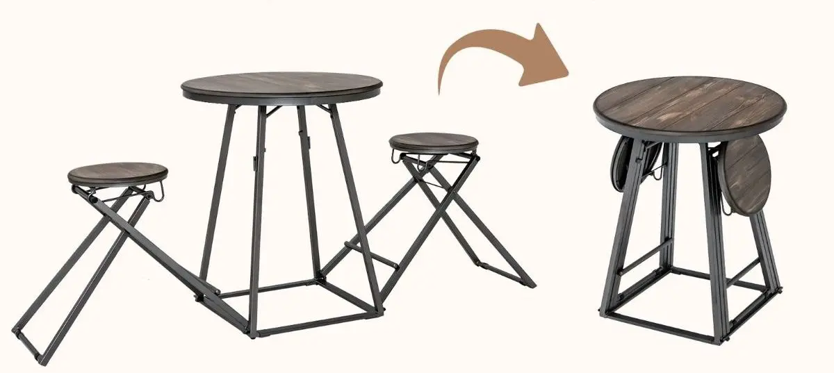 Set masa scaune Costway JV10424GR (Brown/Black)