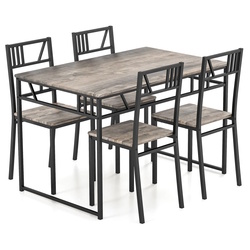 Обеденный набор Costway JV11082GR 1+4 (Grey/Black) Thumb