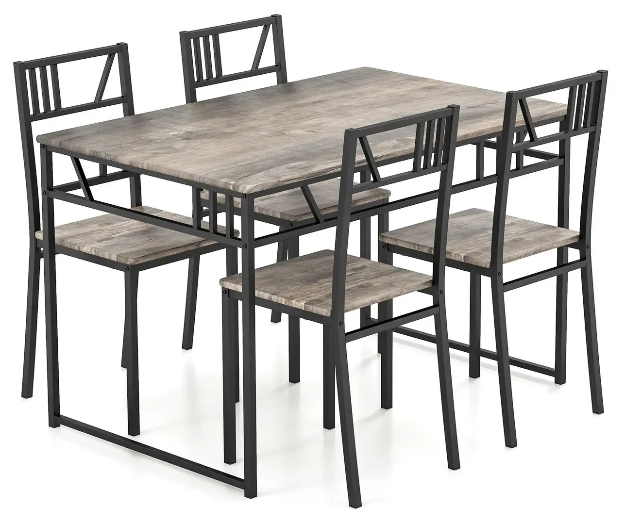 Обеденный набор Costway JV11082GR 1+4 (Grey/Black)