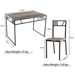 Обеденный набор Costway JV11082GR 1+4 (Grey/Black) Thumb