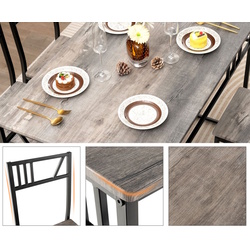 Обеденный набор Costway JV11082GR 1+4 (Grey/Black) Thumb