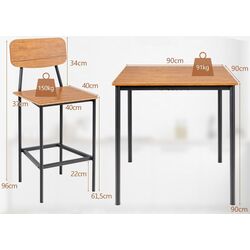Обеденный набор Costway KC54181BN 1+4 (Walnut) Thumb