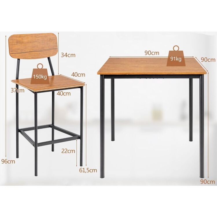 Обеденный набор Costway KC54181BN 1+4 (Walnut)