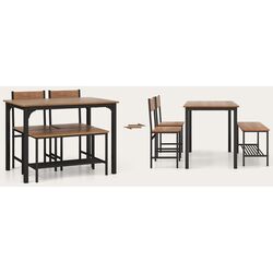 Обеденный набор Costway KC55737BN 1+3 (Brown) Thumb