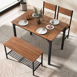 Обеденный набор Costway KC55737BN 1+3 (Brown) Thumb