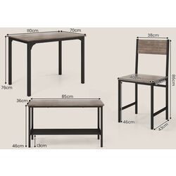 Обеденный набор Costway KC55737GR 1+3 (Grey) Thumb