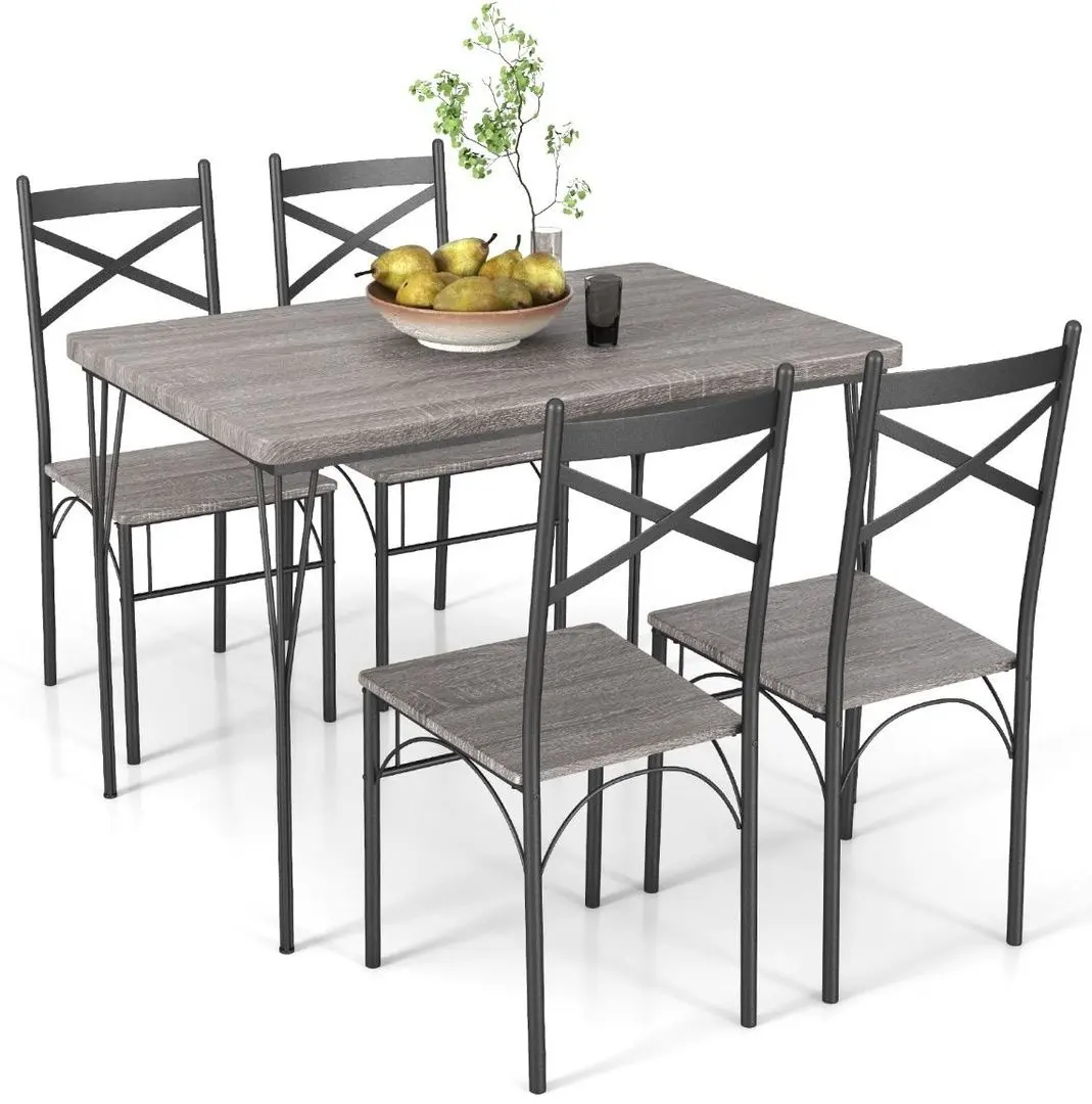 Set de sufragerie Costway KC56555GR 1+4 (Grey/Black)