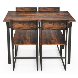 Обеденный набор Costway KC56612CF 1+4 (Rustic Brown) Thumb