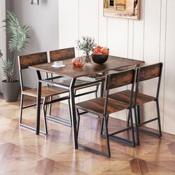 Set de sufragerie Costway KC56612CF 1+4 (Rustic Brown)