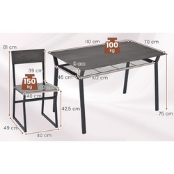 Set de sufragerie Costway KC56612GR 1+4 (Grey) Thumb