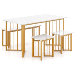 Set de sufragerie Costway KC56960WH 1+1+2 (White/Gold) Thumb