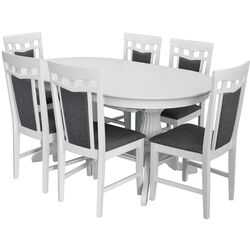 Set de sufragerie Evelin HV 33 V + Deepa-R White/Gray (1+6)