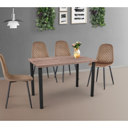 Set de sufragerie DP Agata 115x68cm Brown/Black + Yasen DC 5010 Golden Brown/Black (1+4)