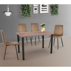 Set de sufragerie DP Agata 115x68cm Brown/Black + Yasen DC 5012 S Golden Brown/Black (1+4)