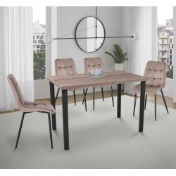 Set de sufragerie DP Agata 115x68cm Brown/Black + Yasen DC 6005 Dark Brown/Black (1+4)