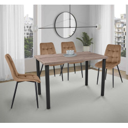 Set de sufragerie DP Agata 115x68cm Brown/Black + Yasen DC 6005 Golden Brown/Black (1+4)