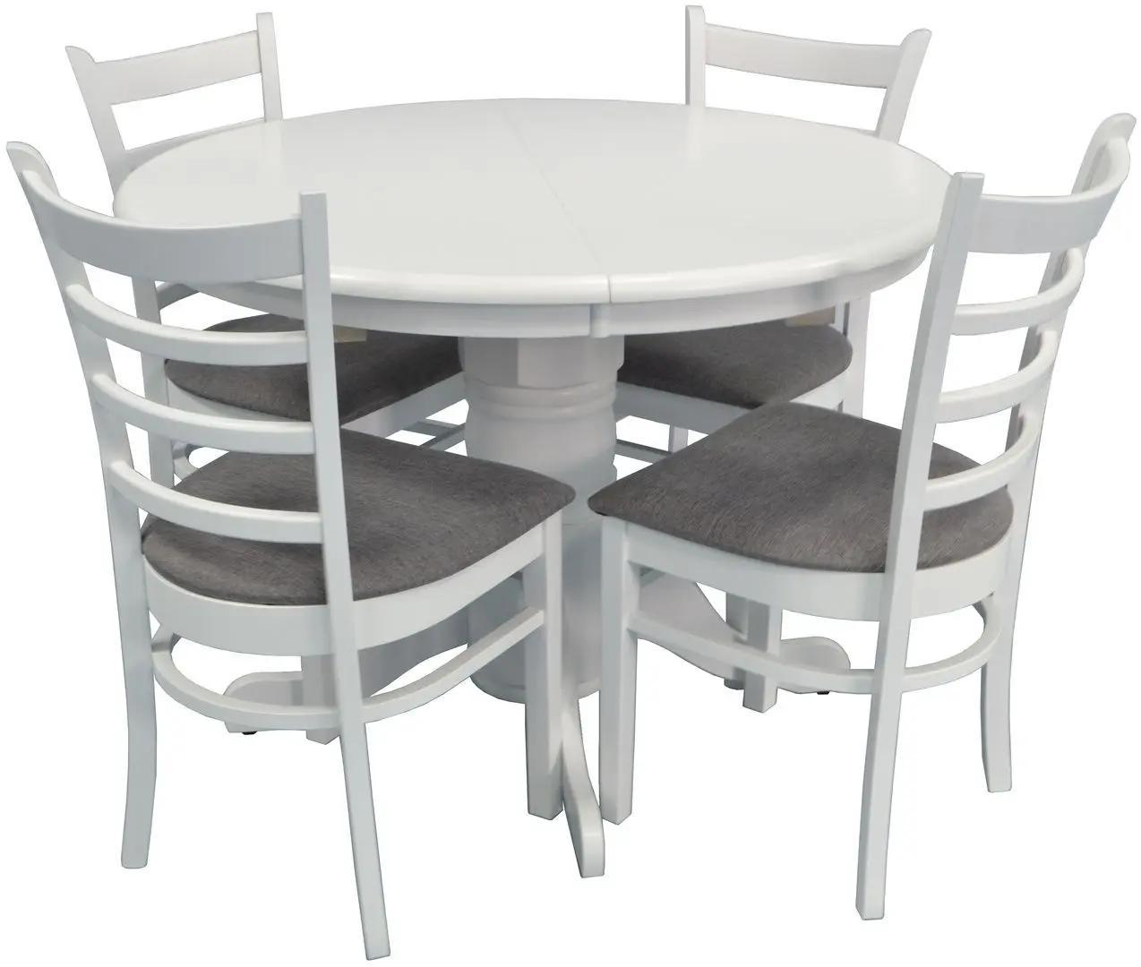 Set de sufragerie Evelin Capella V + Coco White/Gray (1+4)