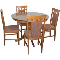 Set de sufragerie Evelin Capella V + Deepa-R Burnish Oak/Brown (1+4)