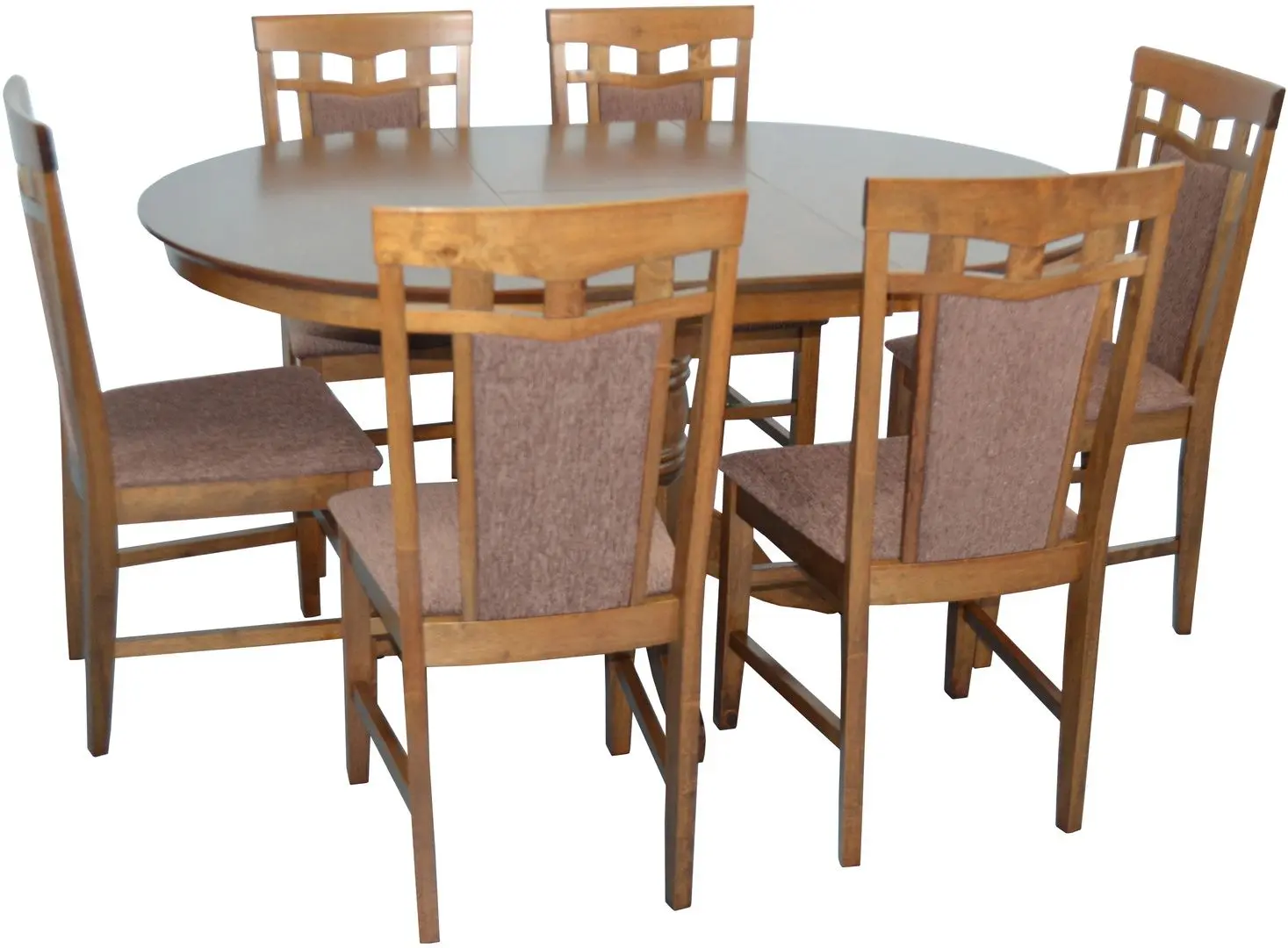 Set de sufragerie Evelin Capella V + Deepa-R Burnish Oak/Brown (1+6)