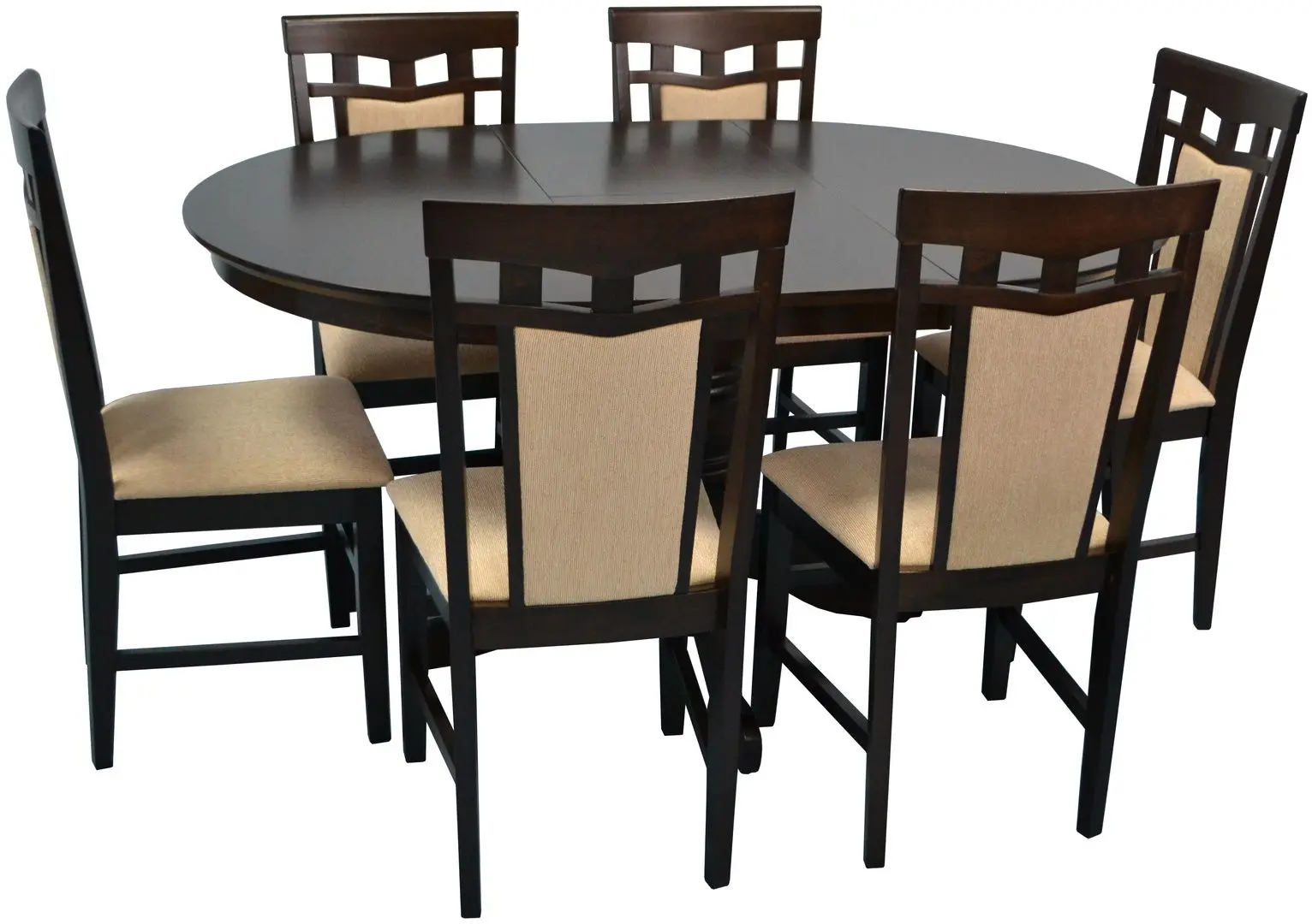 Set de sufragerie Evelin Capella V + Deepa-R Chocolate/Beige (1+6)