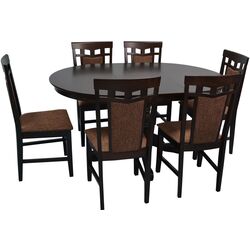 Set de sufragerie Evelin Capella V + Deepa-R Chocolate/Brown (1+6)