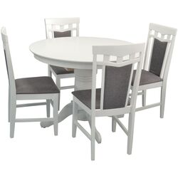 Set de sufragerie Evelin Capella V + Deepa-R White/Gray (1+4)