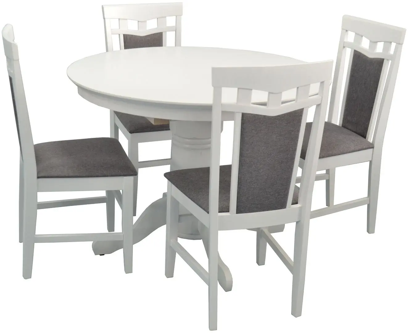 Set de sufragerie Evelin Capella V + Deepa-R White/Gray (1+4)