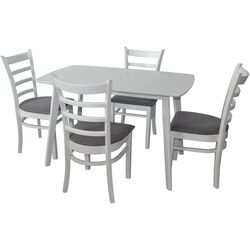 Set de sufragerie Evelin Cooper + Coco White/Gray (1+4)