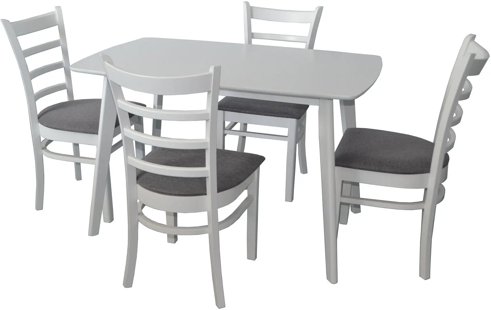 Set de sufragerie Evelin Cooper + Coco White/Gray (1+4)