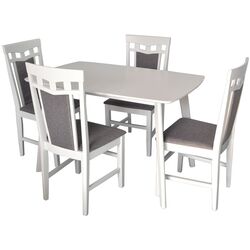 Set de sufragerie Evelin Cooper + Deepa-R White/Gray (1+4)