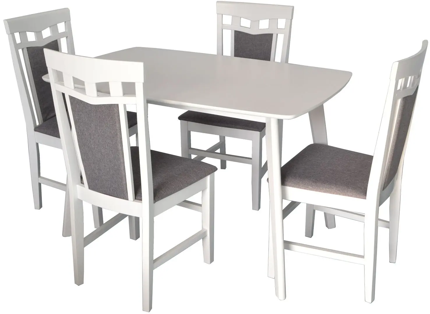 Set de sufragerie Evelin Cooper + Deepa-R White/Gray (1+4)