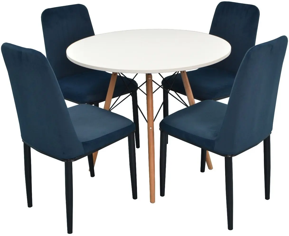 Set de sufragerie Evelin DT 401-1 + LC-619 B White/Blue (1+4)