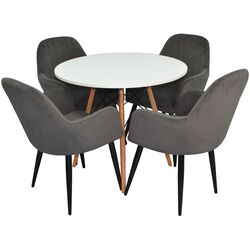 Set de sufragerie Evelin DT 401-1 + LC-621 B White/Grey (1+4)