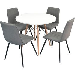 Set de sufragerie Evelin DT 401-1 + XR-154 B White/Gray (1+4)