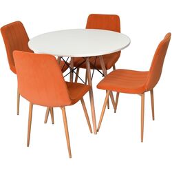 Set de sufragerie Evelin DT 401-1 + XR-154W White/Orange (1+4)