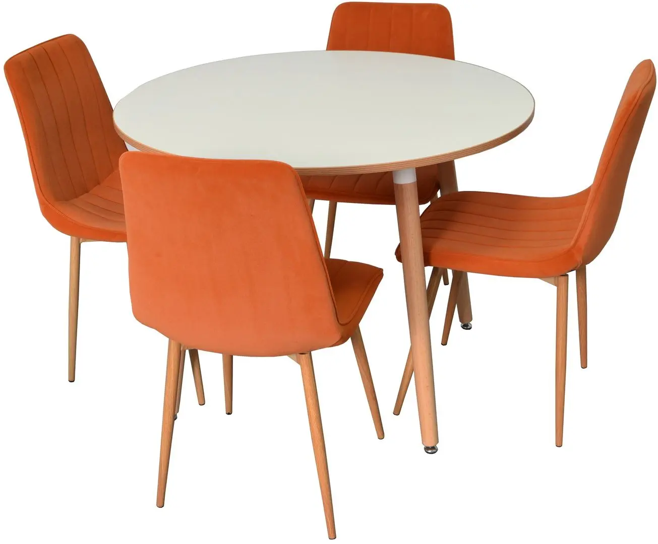 Set de sufragerie Evelin DT 402-1 + XR-154W White/Orange (1+4)